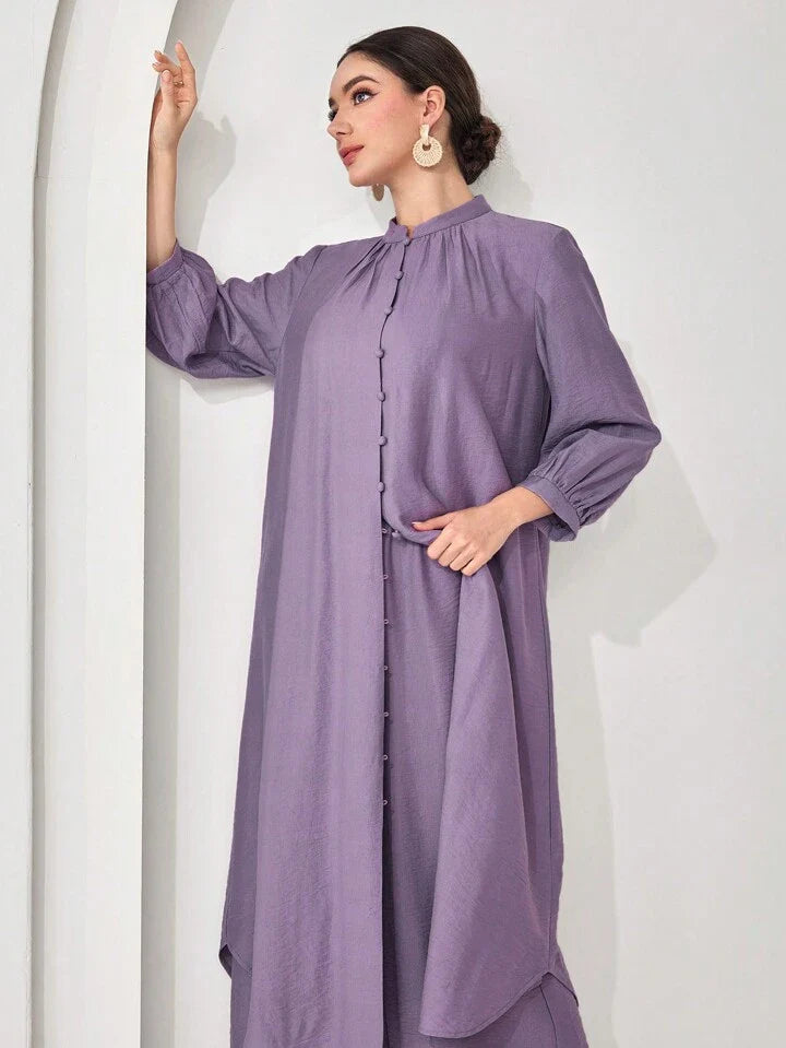 Women's Simple Fashion Casual Arabic Style Clothes Set, For Daily Wear