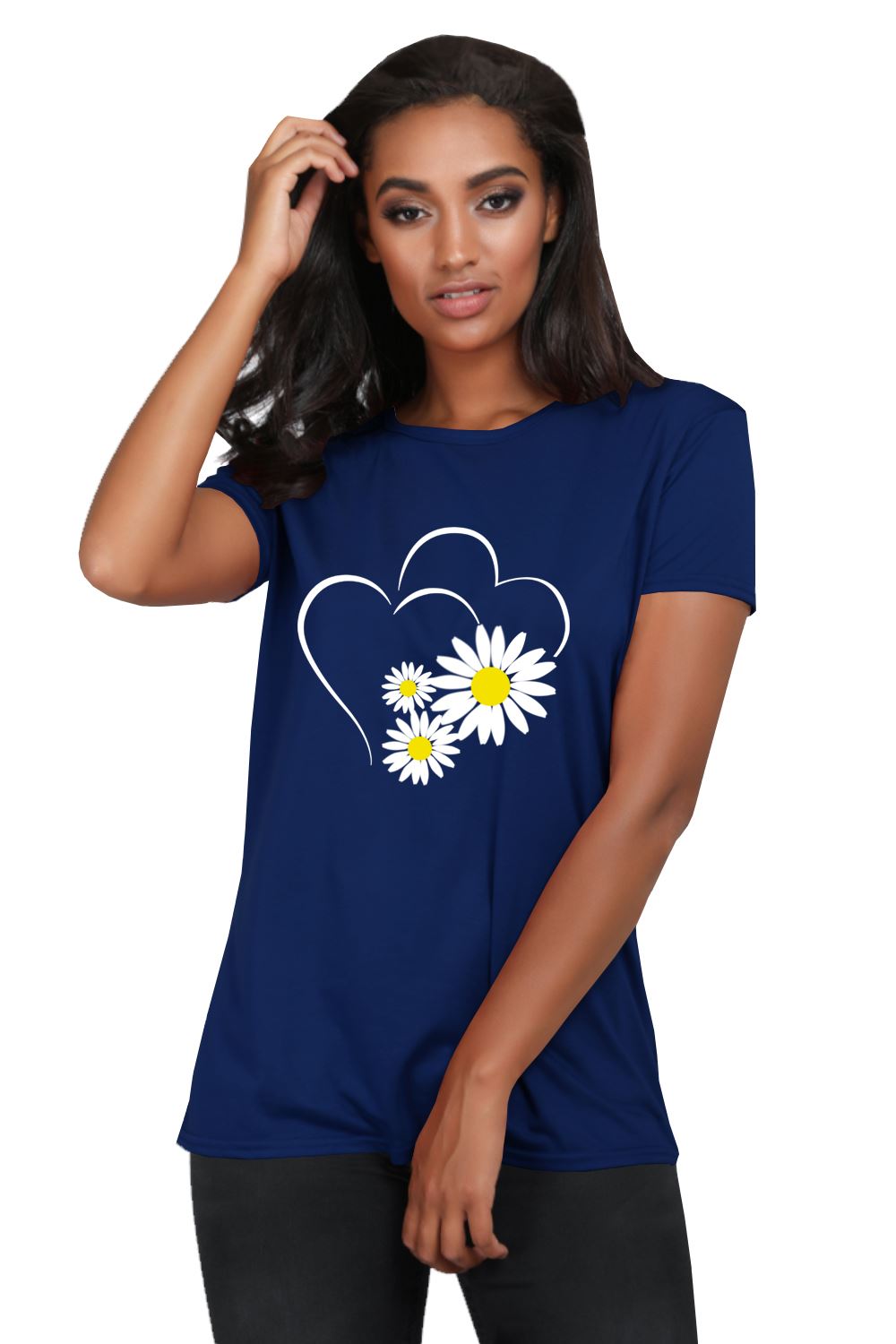 HEART AND FLORAL PRINT TEE