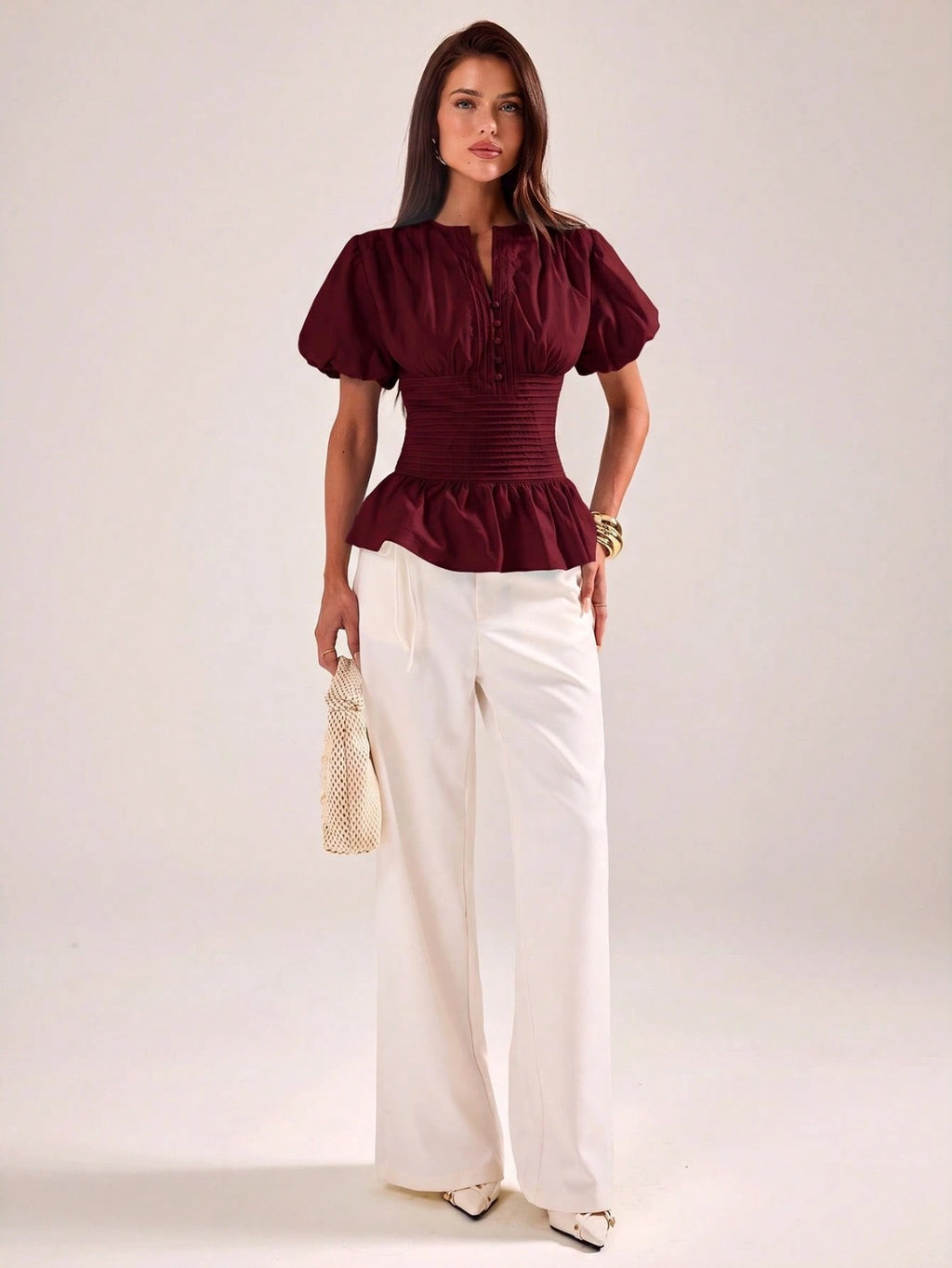 Women’s Solid button down top