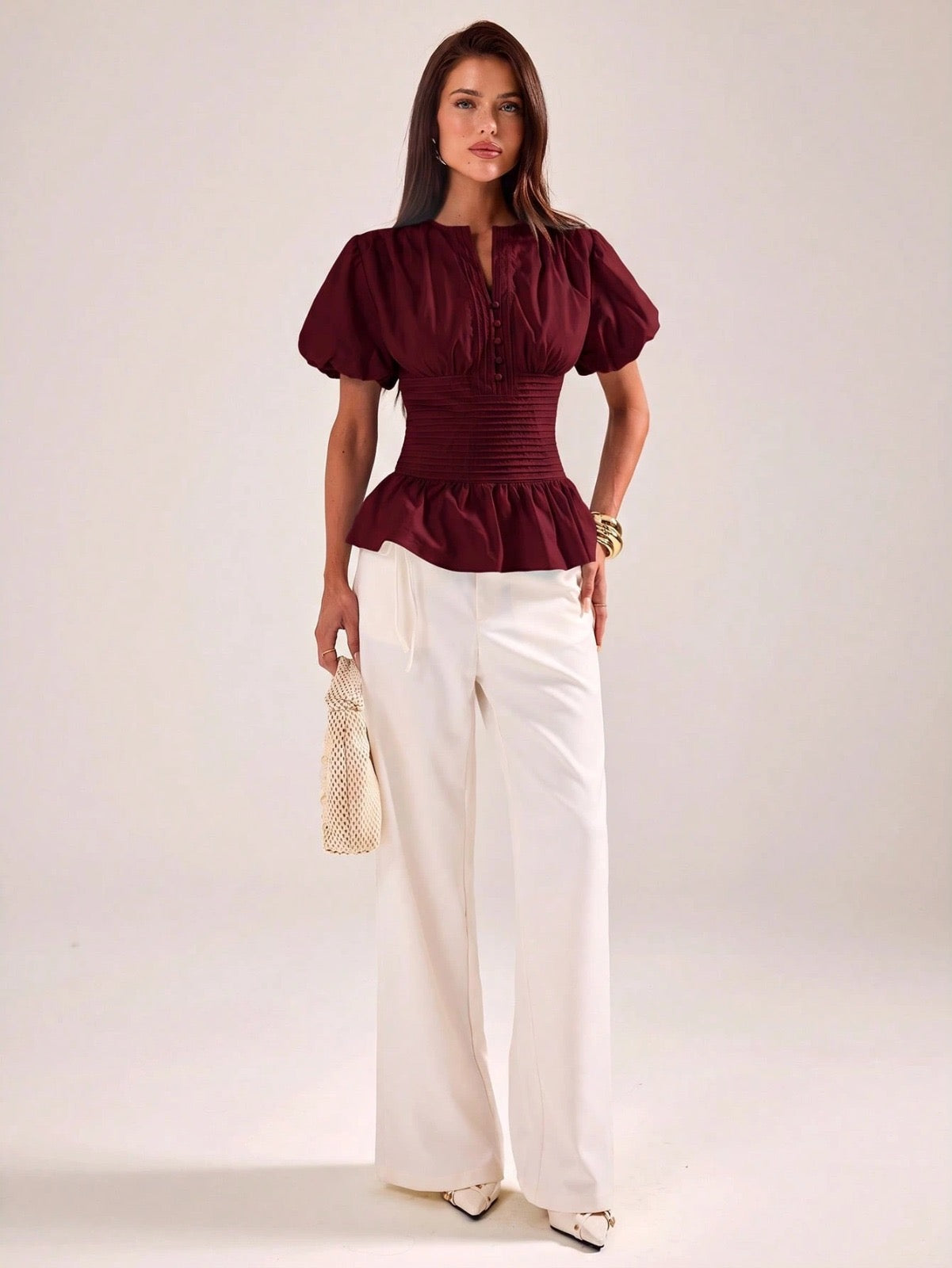 Women’s Solid button down top
