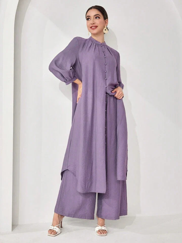 Women's Simple Fashion Casual Arabic Style Clothes Set, For Daily Wear