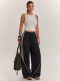 Basic Daily Wear Essentials Striped Wide Leg Pants