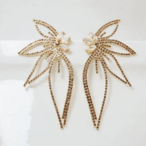 Juran 1pair Glass Rhinestone Earrings