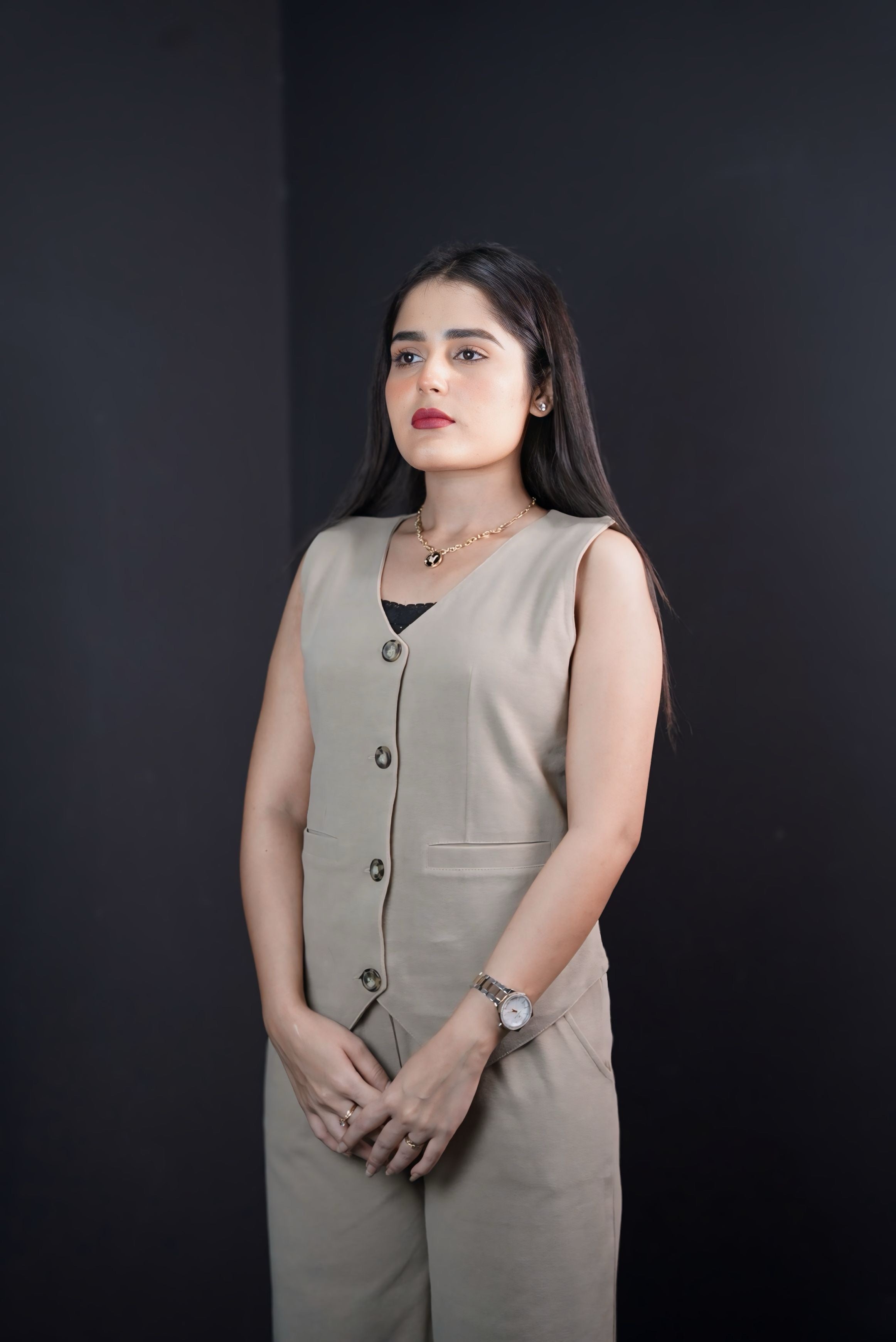 FRENCHY CASUAL & VERSATILE VEST STRAIGHT-LEG PANT OUTFIT
