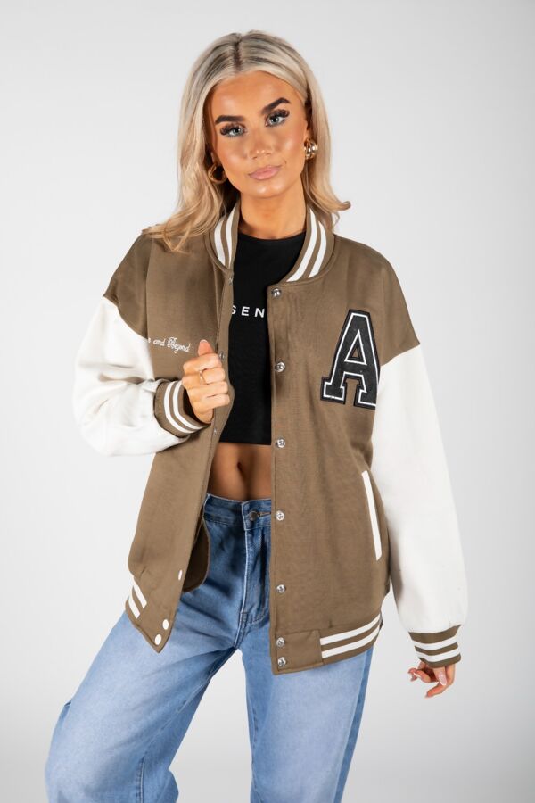 A SLOGAN LONG VERSITY BASEBALL JACKET
