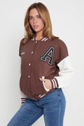 A SLOGAN LONG VERSITY BASEBALL JACKET