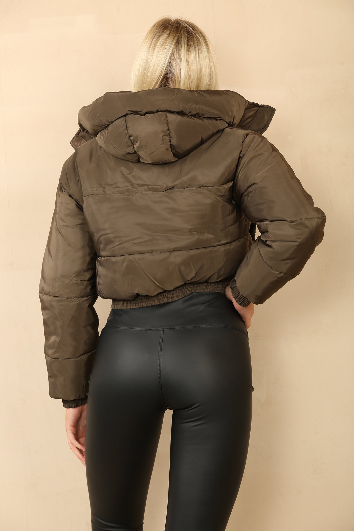 HOODED HEM DETAIL PUFFER JACKET