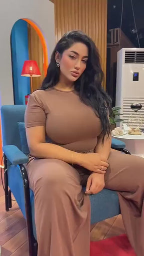 WOMEN’S SUMMER TWO PIECE ROUND NECK OUTFIT